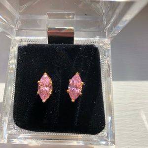 Pink Cubic Zirconia Marquis Earrings